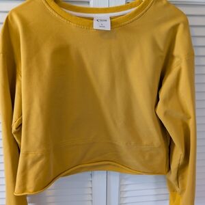 ZYIA Mustard Yellow Cropped Crewneck Sweatshirt